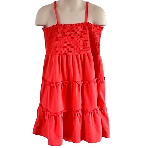Sweet & Soft Girls Coral Tiered Smocked Sundress - Size 6X, Excellent Condition - Picture 2 of 5
